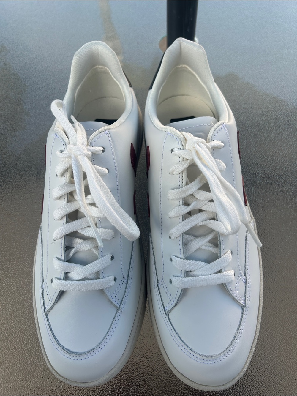 Veja V-12 Red Maroon V Blue Heel Tab Sneaker Leather Casual - Picture 5 of 8